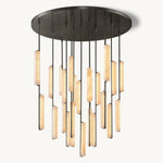 Audubon Vertical Alabaster Round Chandelier 56"