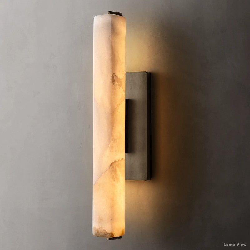 Audubon Vertical Alabaster Single Wall Sconce