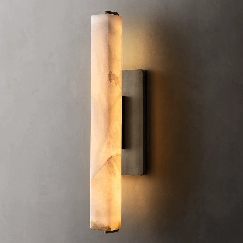 Audubon Vertical Alabaster Single Wall Sconce
