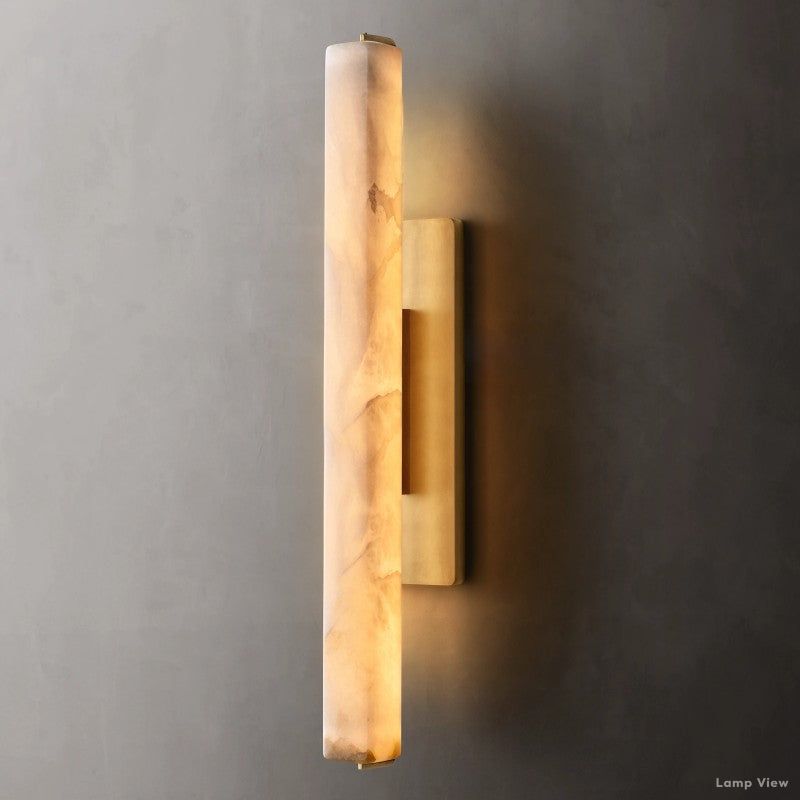 Audubon Vertical Alabaster Single Wall Sconce