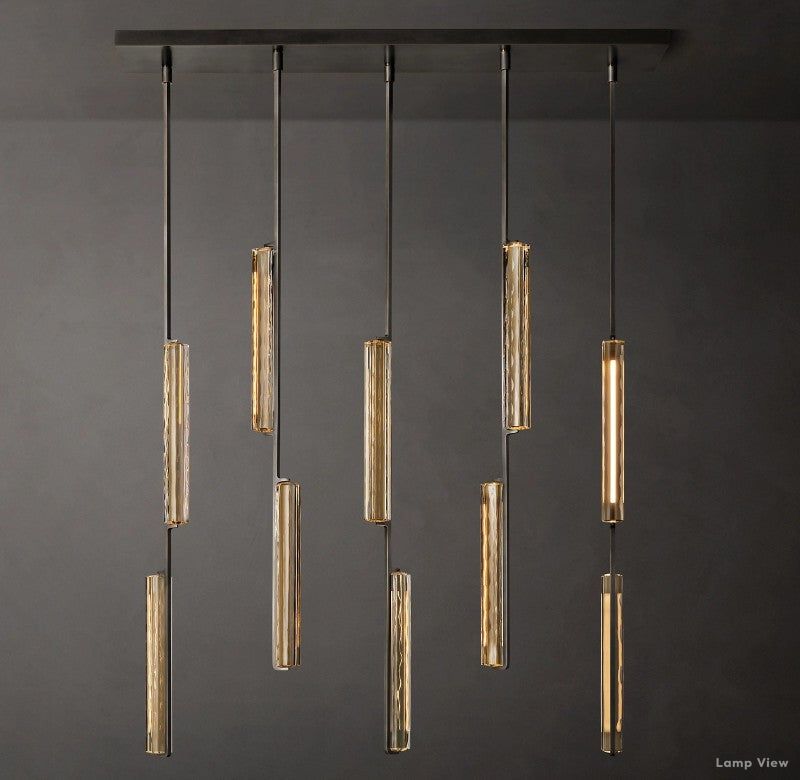 Audubon Vertical Crystal Linear Chandelier 54"
