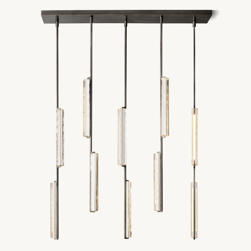 Audubon Vertical Crystal Linear Chandelier 54"