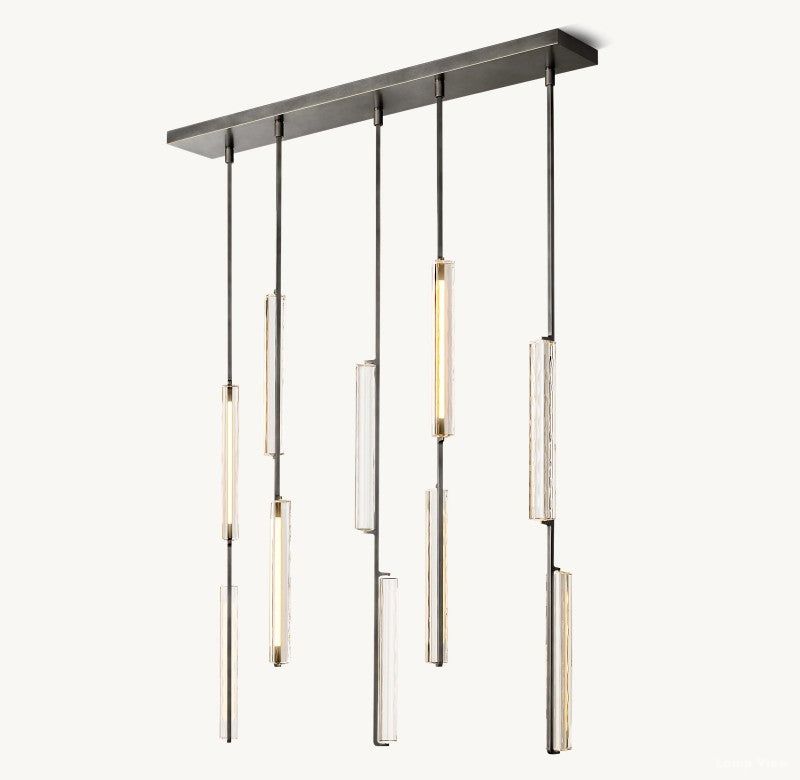 Audubon Vertical Crystal Linear Chandelier 54"