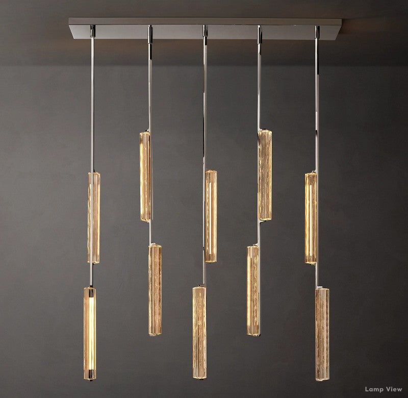 Audubon Vertical Crystal Linear Chandelier 54"