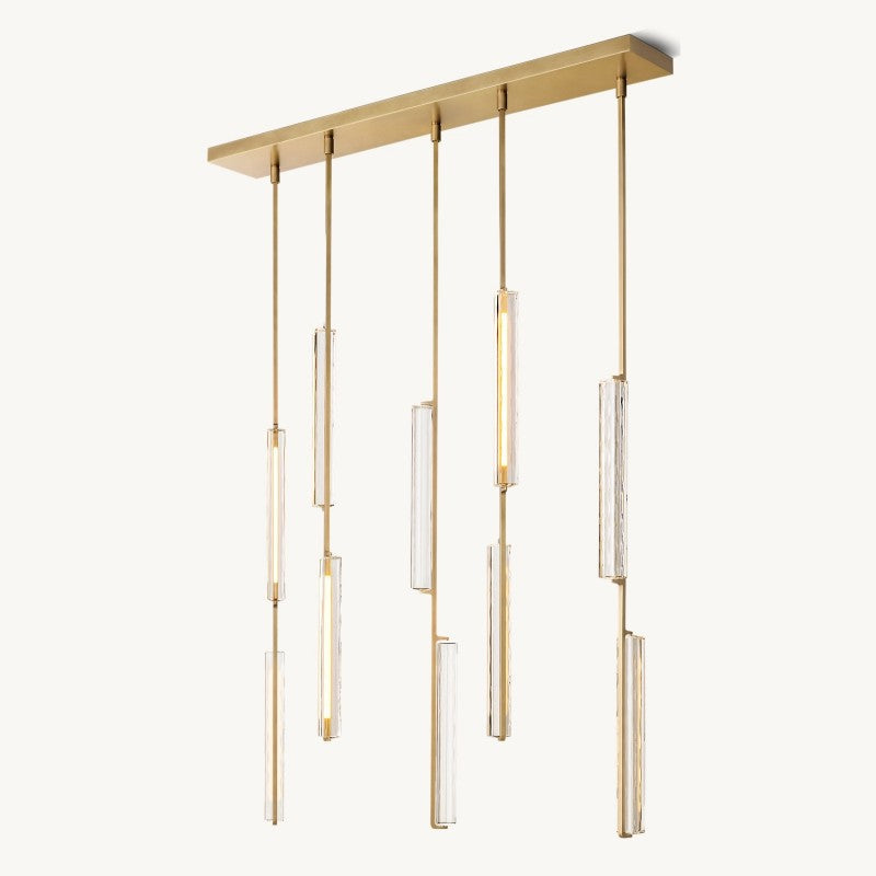Audubon Vertical Crystal Linear Chandelier 54"