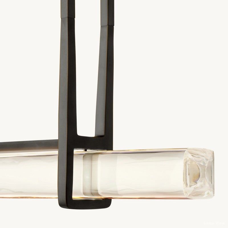 Audubon Vertical Crystal Single Bar Linear Chandelier 60"