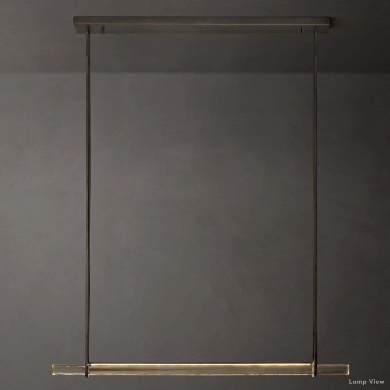 Audubon Vertical Crystal Single Bar Linear Chandelier 60"