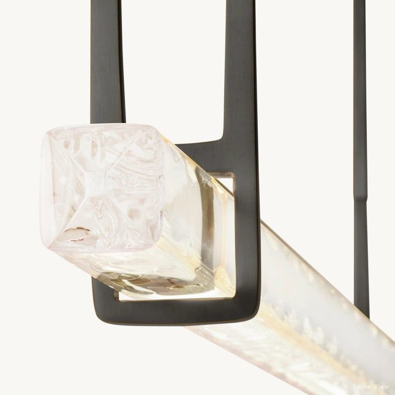 Audubon Vertical Crystal Single Bar Linear Chandelier 60"