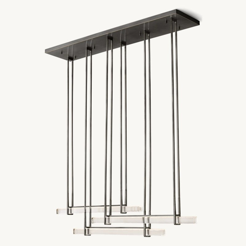 Audubon Vertical Crystal Triple Bar Linear Chandelier
