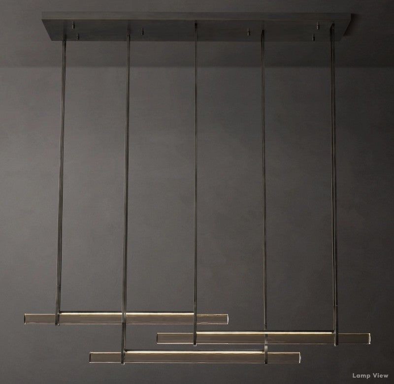 Audubon Vertical Crystal Triple Bar Linear Chandelier