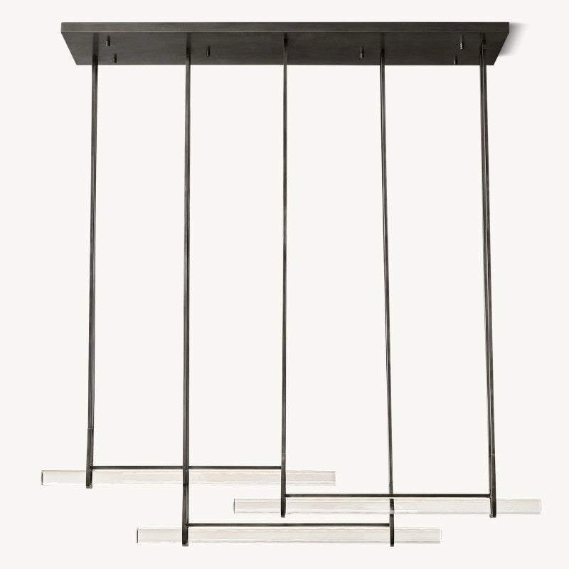 Audubon Vertical Crystal Triple Bar Linear Chandelier