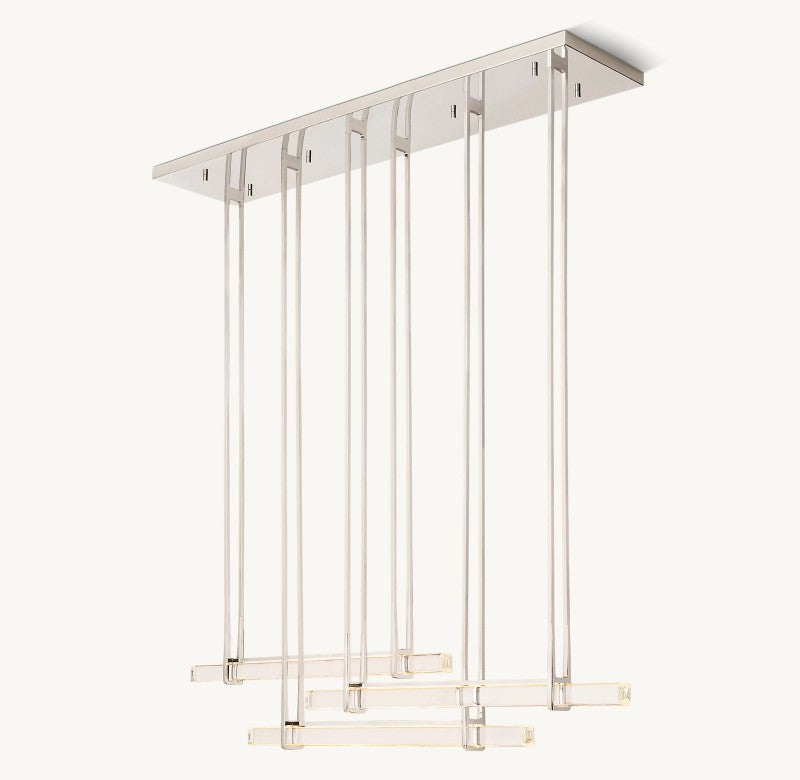 Audubon Vertical Crystal Triple Bar Linear Chandelier