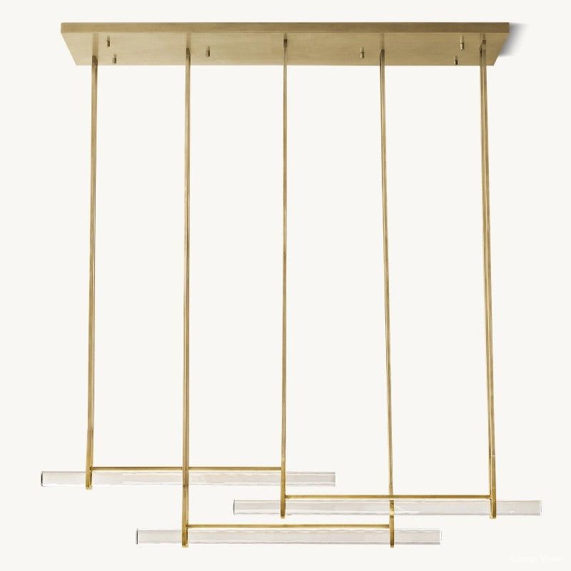 Audubon Vertical Crystal Triple Bar Linear Chandelier