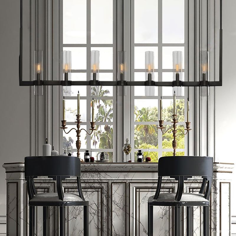 Ravelle Clear Glass Linear Chandelier 73"