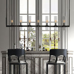 Ravelle Clear Glass Linear Chandelier 73"