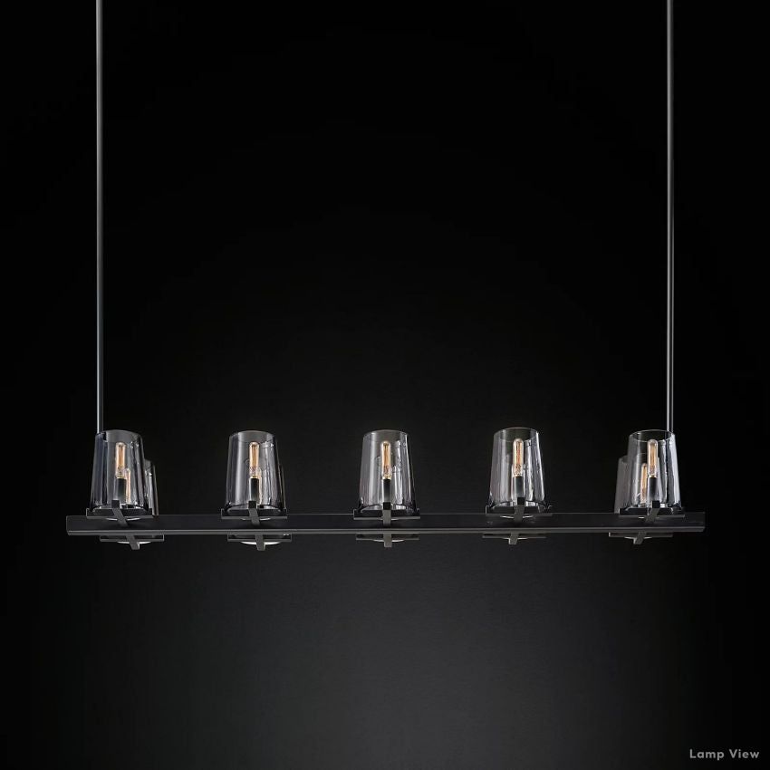 Pauillac Classic Glass Linear Chandelier 49"