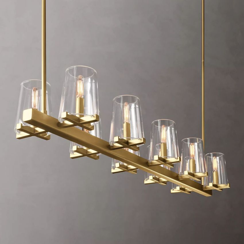 Pauillac Classic Glass Linear Chandelier 49"