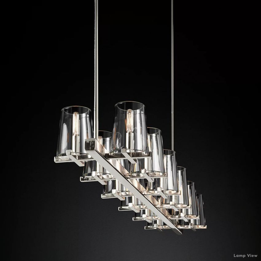 Pauillac Classic Glass Linear Chandelier 60"