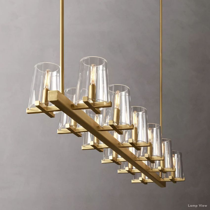 Pauillac Classic Glass Linear Chandelier 60"