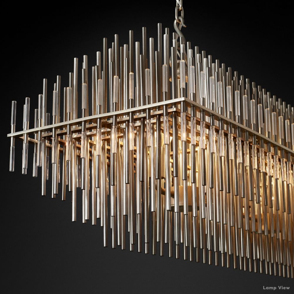Emile Staggered Form Rectangular Chandelier 54"
