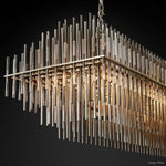 Emile Staggered Form Rectangular Chandelier 54"
