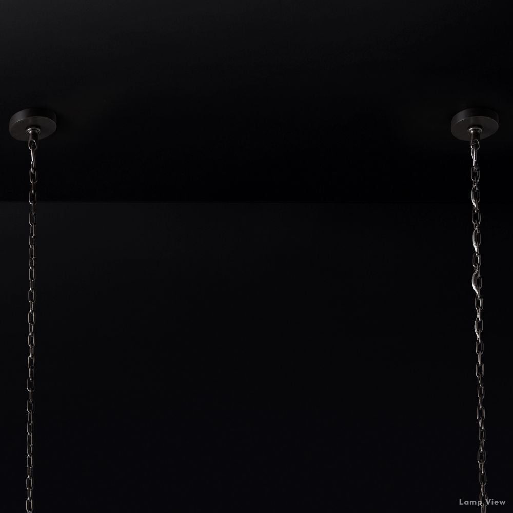Emile Staggered Form Rectangular Chandelier 54"
