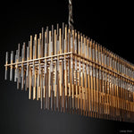 Emile Staggered Form Rectangular Chandelier 54"