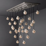 Pearl Shimmer Crystal Rectangle Chandelier 72"