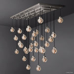 Pearl Shimmering Crystal Rectangle Chandelier 72"