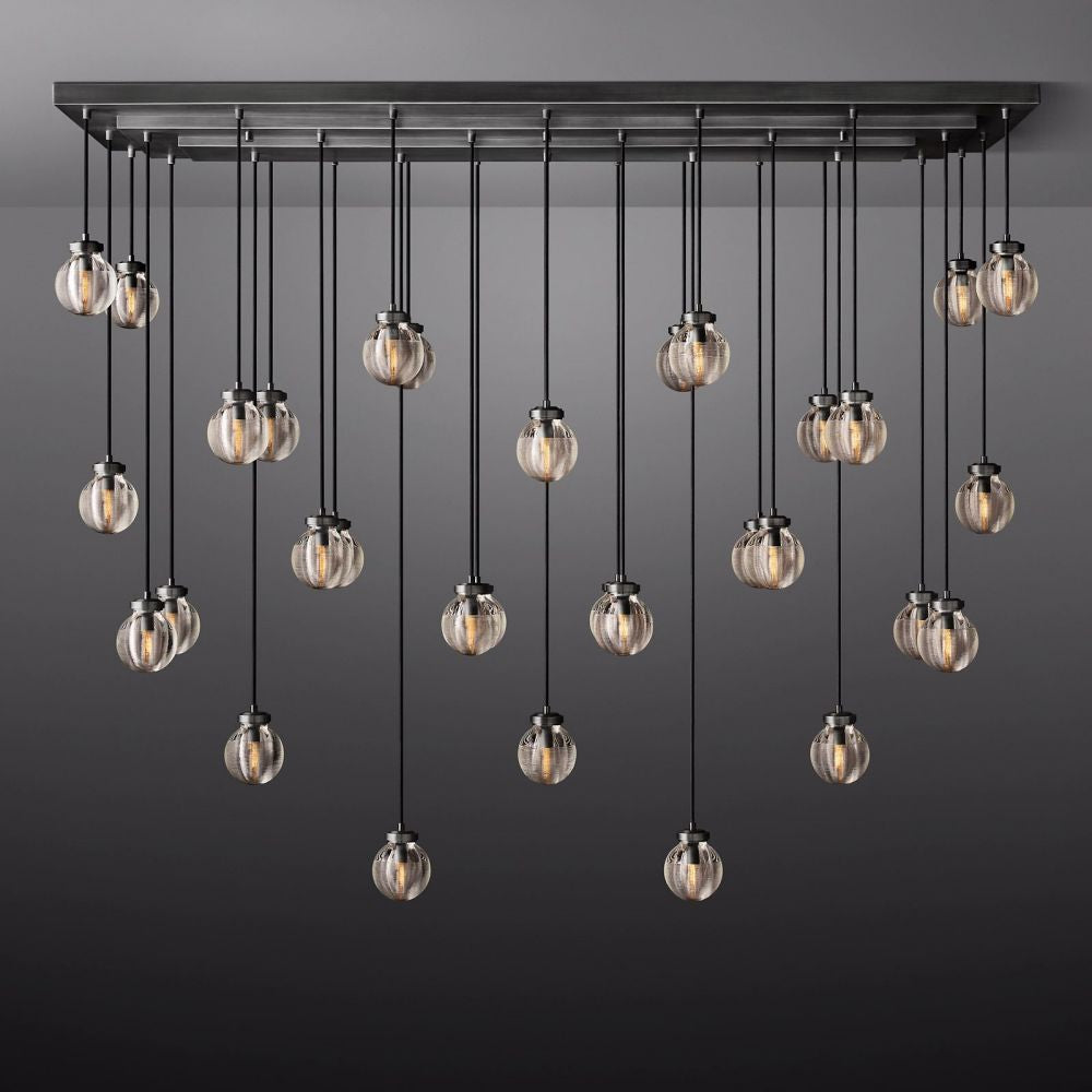 Pearl Shimmer Crystal Rectangle Chandelier 72"