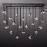 Pearl Shimmer Crystal Rectangle Chandelier 72"