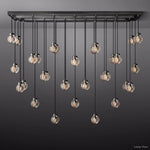 Pearl Shimmering Crystal Rectangle Chandelier 72"