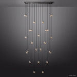 Pearl Shimmering Crystal Rectangle Chandelier 72"