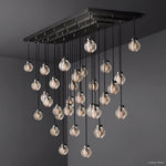 Pearl Shimmering Crystal Rectangle Chandelier 72"