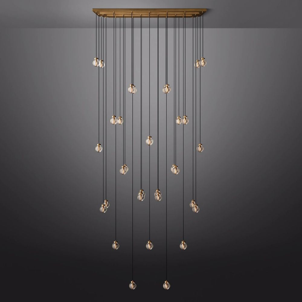 Pearl Shimmering Crystal Rectangle Chandelier 72"