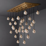 Pearl Shimmering Crystal Rectangle Chandelier 72"