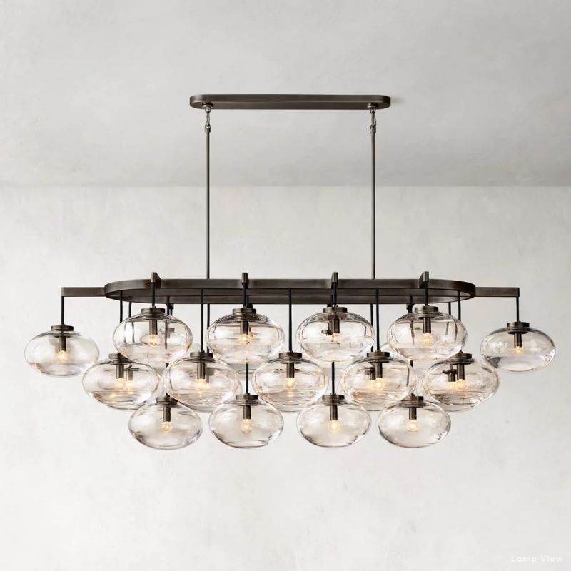 Cabrette Pristine Glass Linear Chandelier 72"