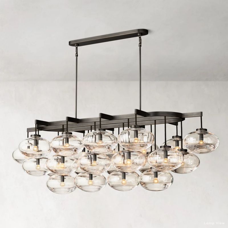 Cabrette Pristine Glass Linear Chandelier 72"