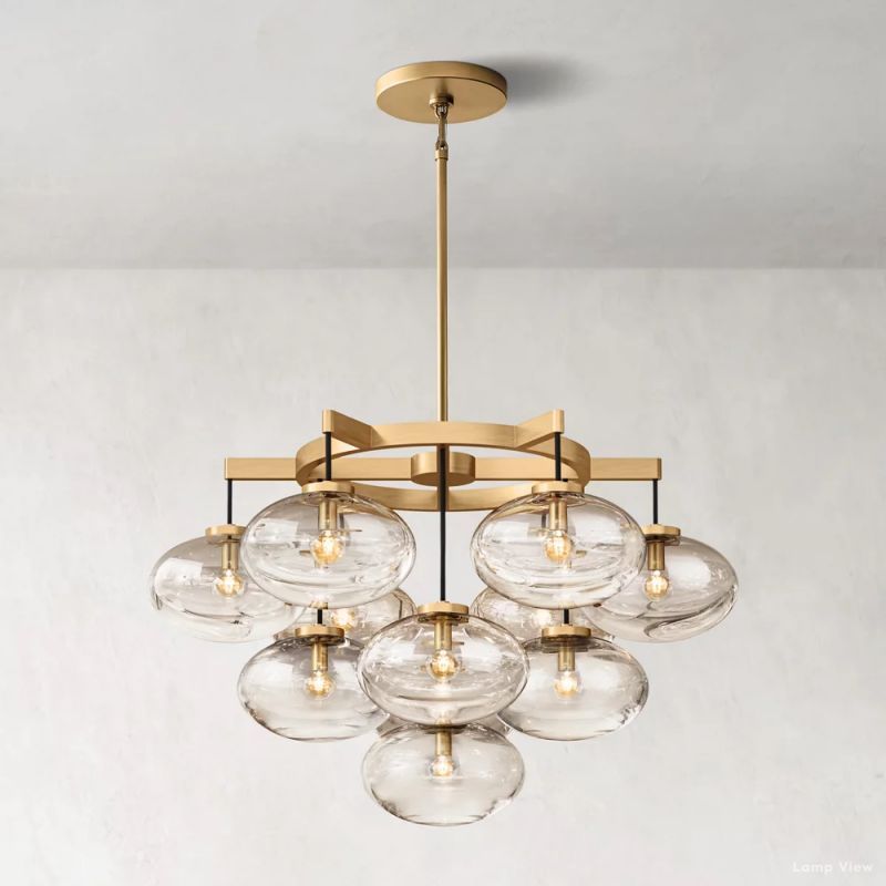 Cabrette Pristine Glass Round Chandelier 36"