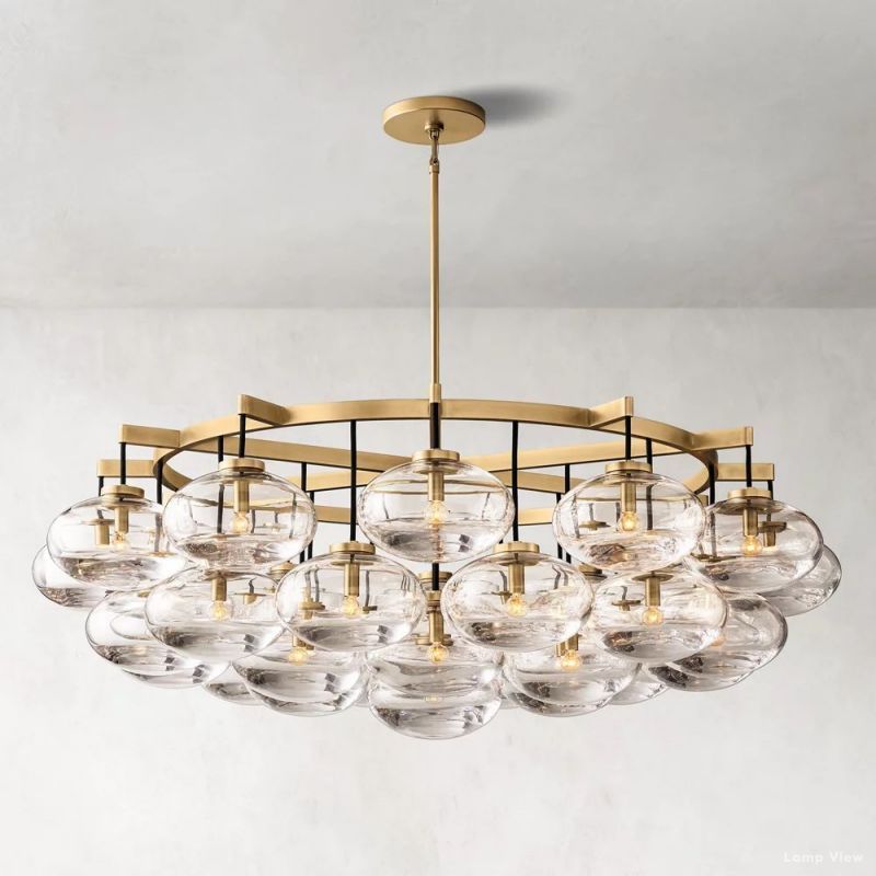 Cabrette Pristine Glass Round Chandelier 60"