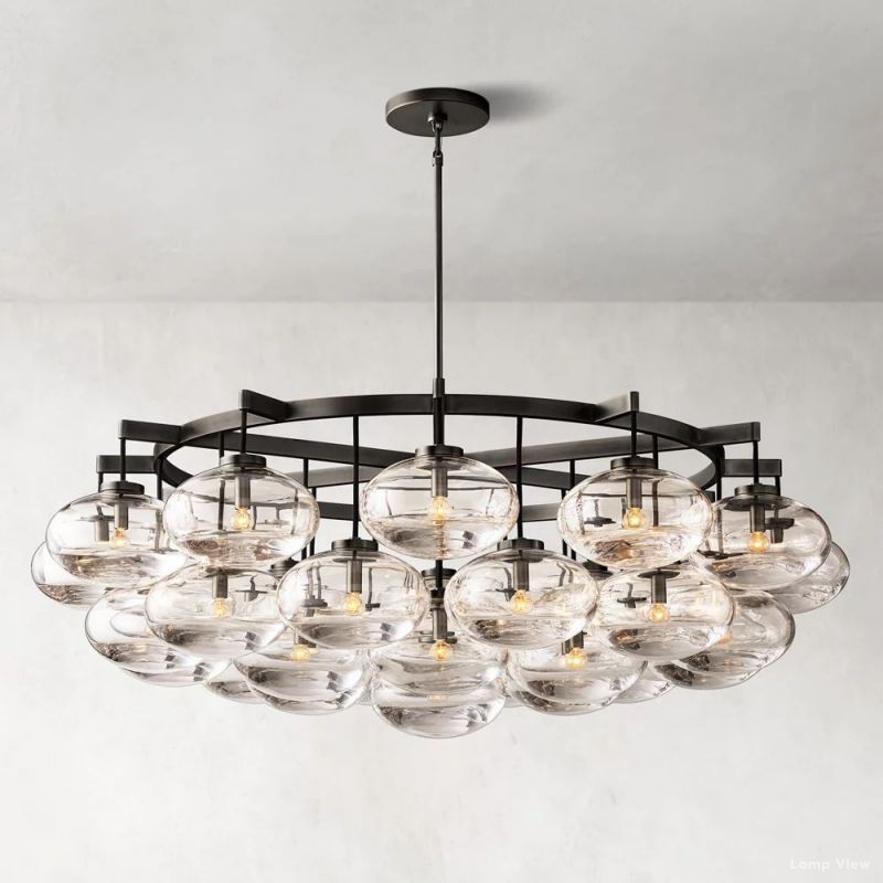 Cabrette Pristine Glass Round Chandelier 60"