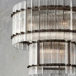 San Marco Ribbed Glass Two-Tier Round Chandelier 22"