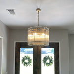 San Marco Ribbed Glass Round Chandelier 22"