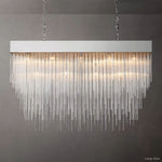 Cascada Tube Crystal Rectangular Chandelier 54"