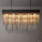 Cascada Tube Crystal Rectangular Chandelier 54"