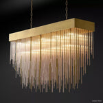 Cascada Tube Crystal Rectangular Chandelier 54"