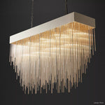 Cascada Tube Crystal Rectangular Chandelier 54"