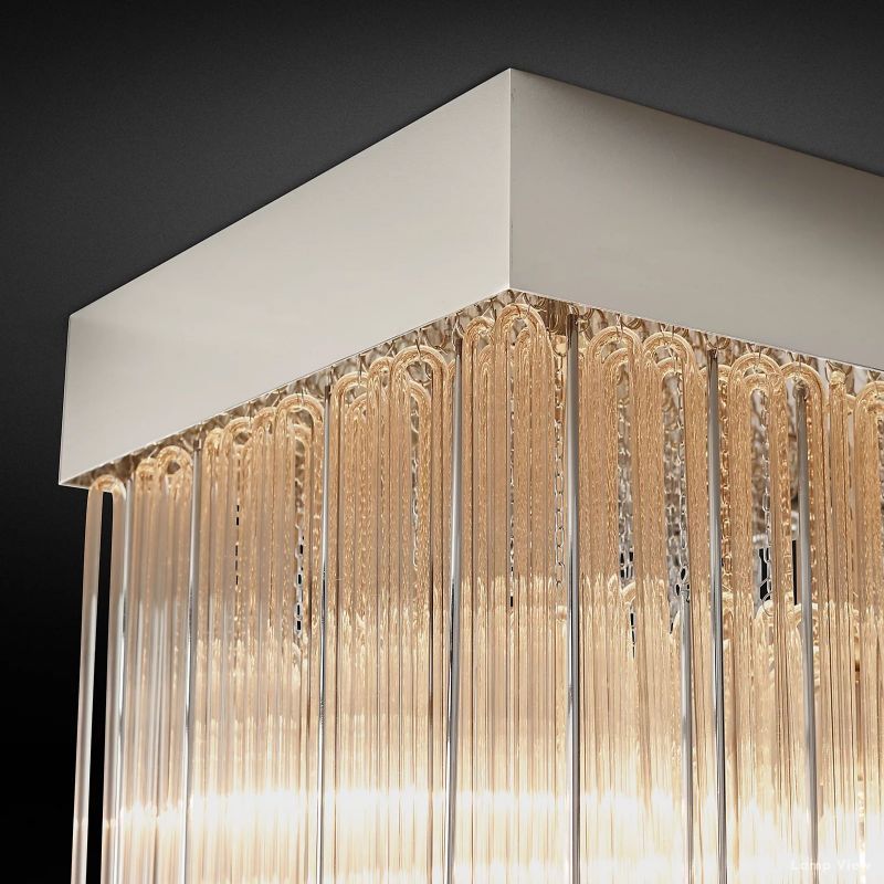 Cascada Tube Crystal Square Chandelier 21"