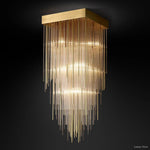 Cascada Tube Crystal Square Chandelier 21"
