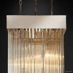 Cascada Tube Crystal Square Chandelier 21"